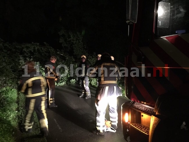 Foto 2: Stormschade Saasveld; boom valt over weg