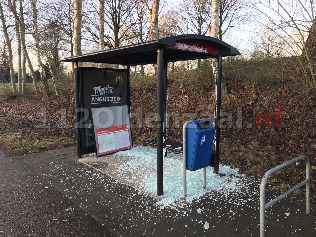 Jongens slopen bushokje in Oldenzaal