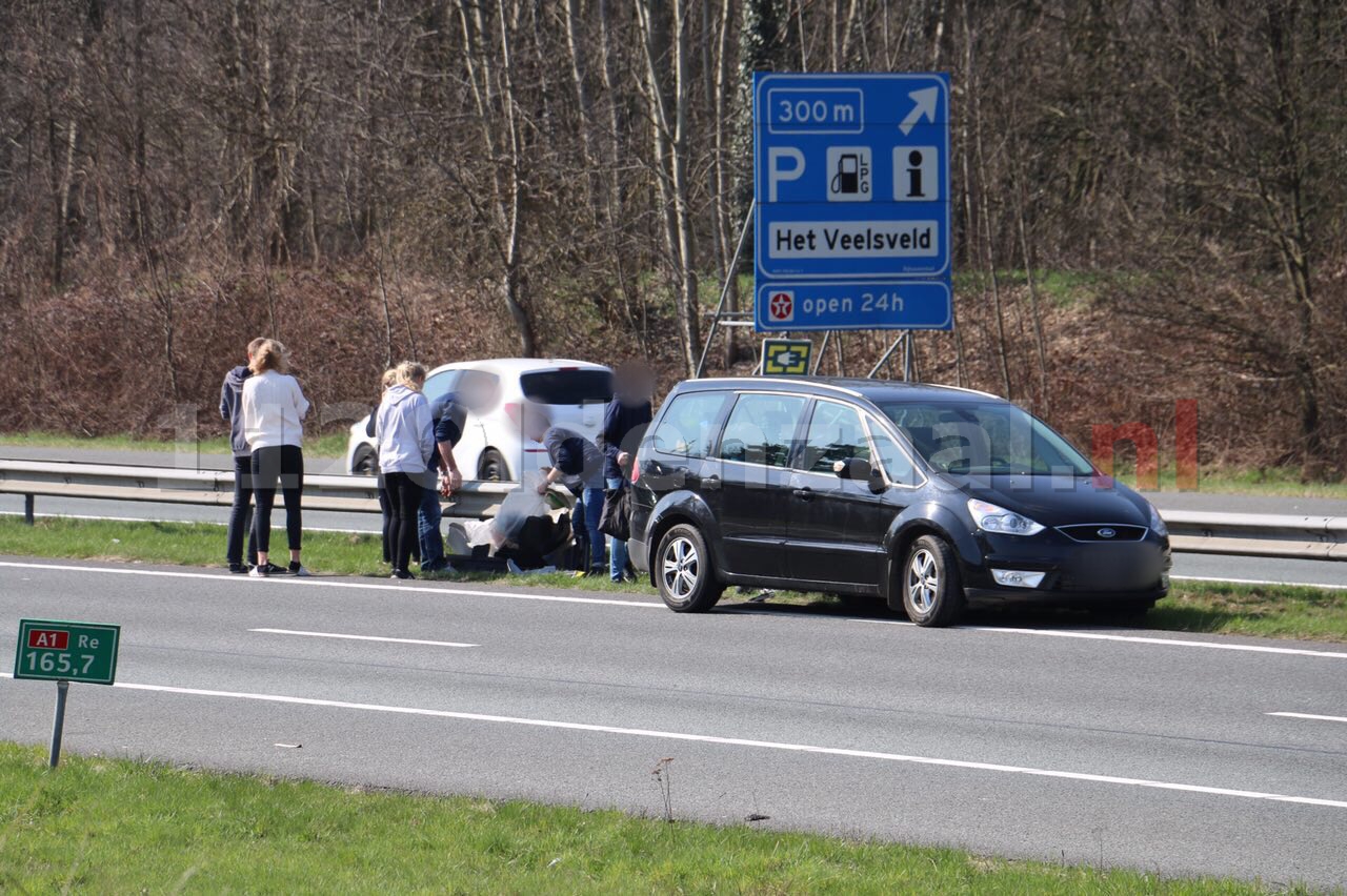 File op A1 richting Oldenzaal door meerdere aanrijdingen