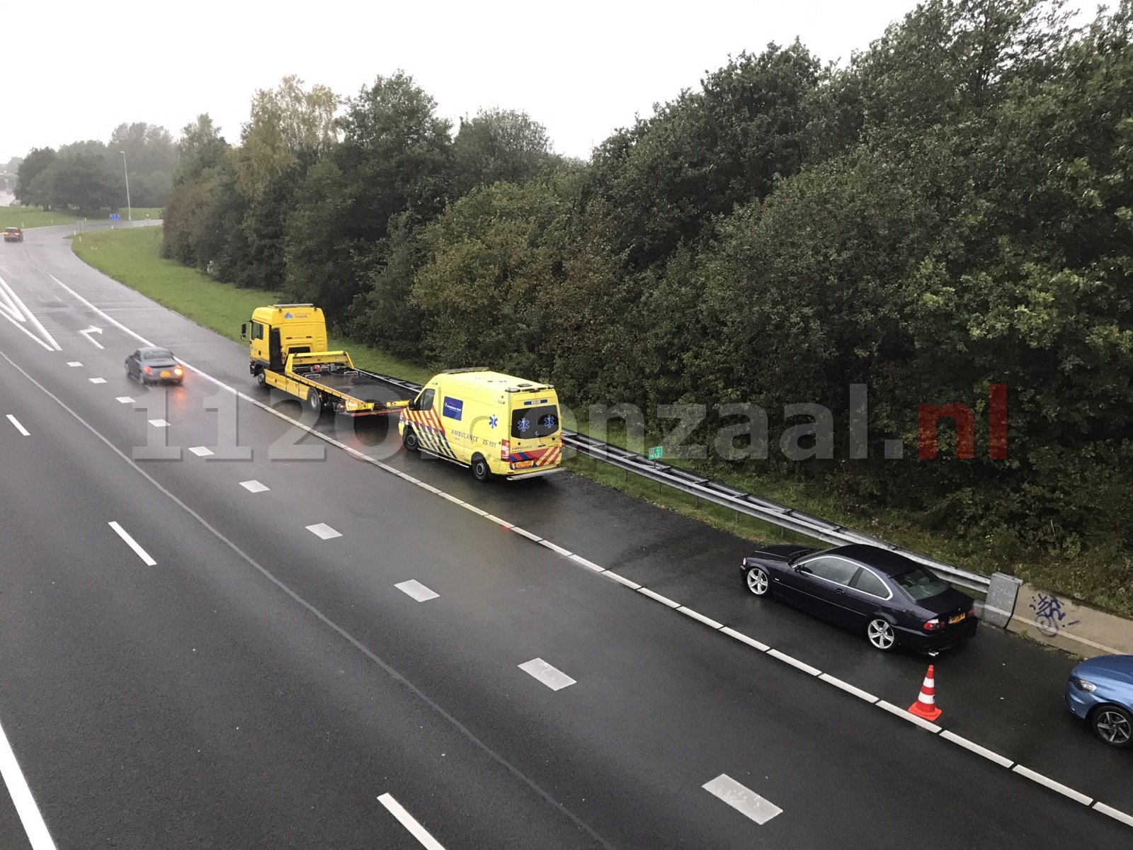 Aanrijding op A1 zorgt voor file tussen Oldenzaal en Hengelo
