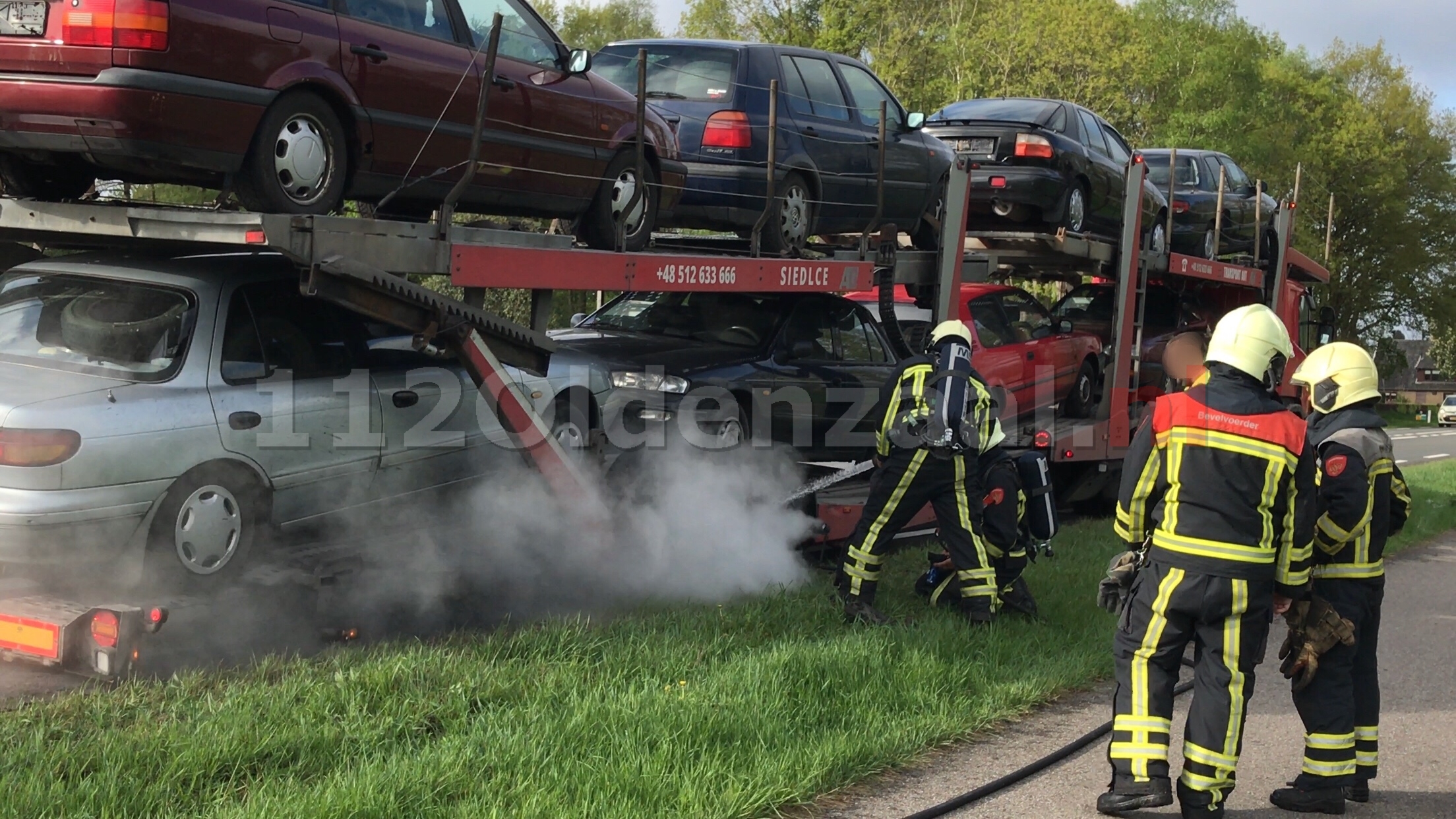 Brandweer Oldenzaal rukt uit voor melding vrachtwagenbrand