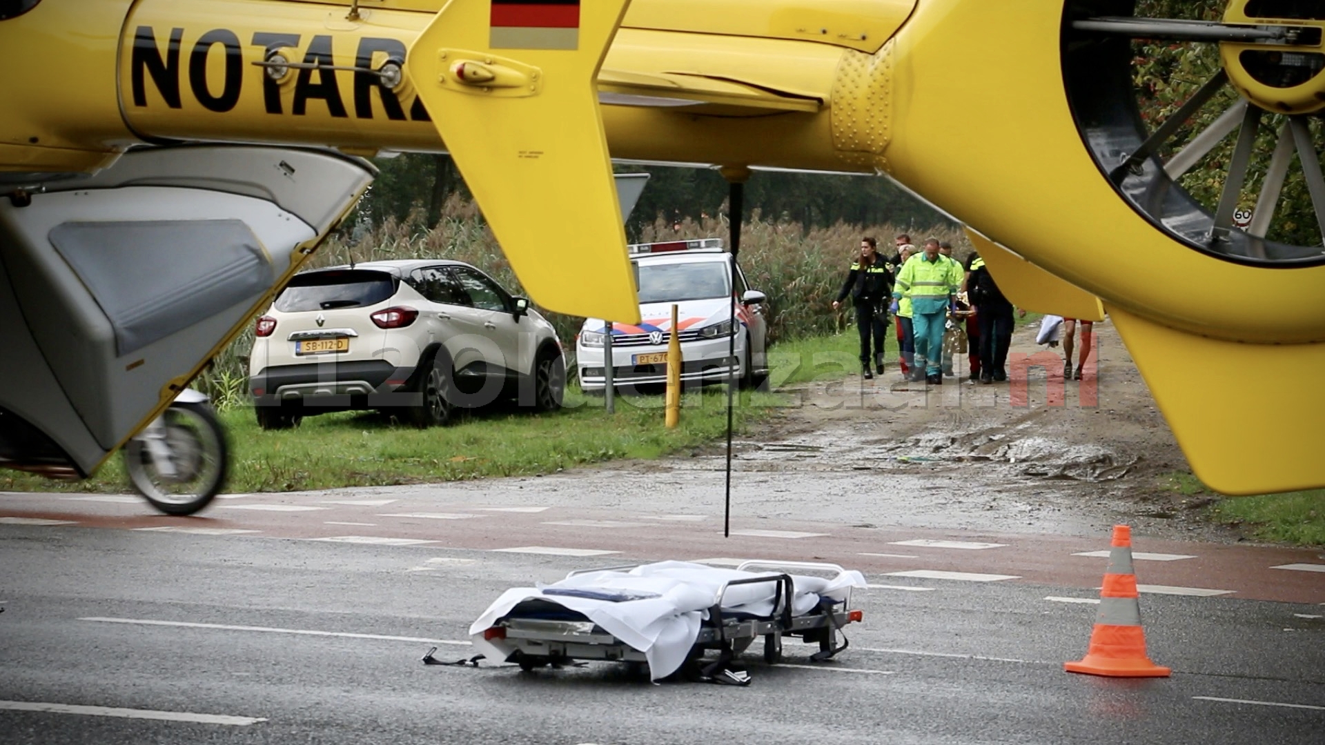 Mountainbiker gewond na val in Agelo; traumahelikopter ingezet