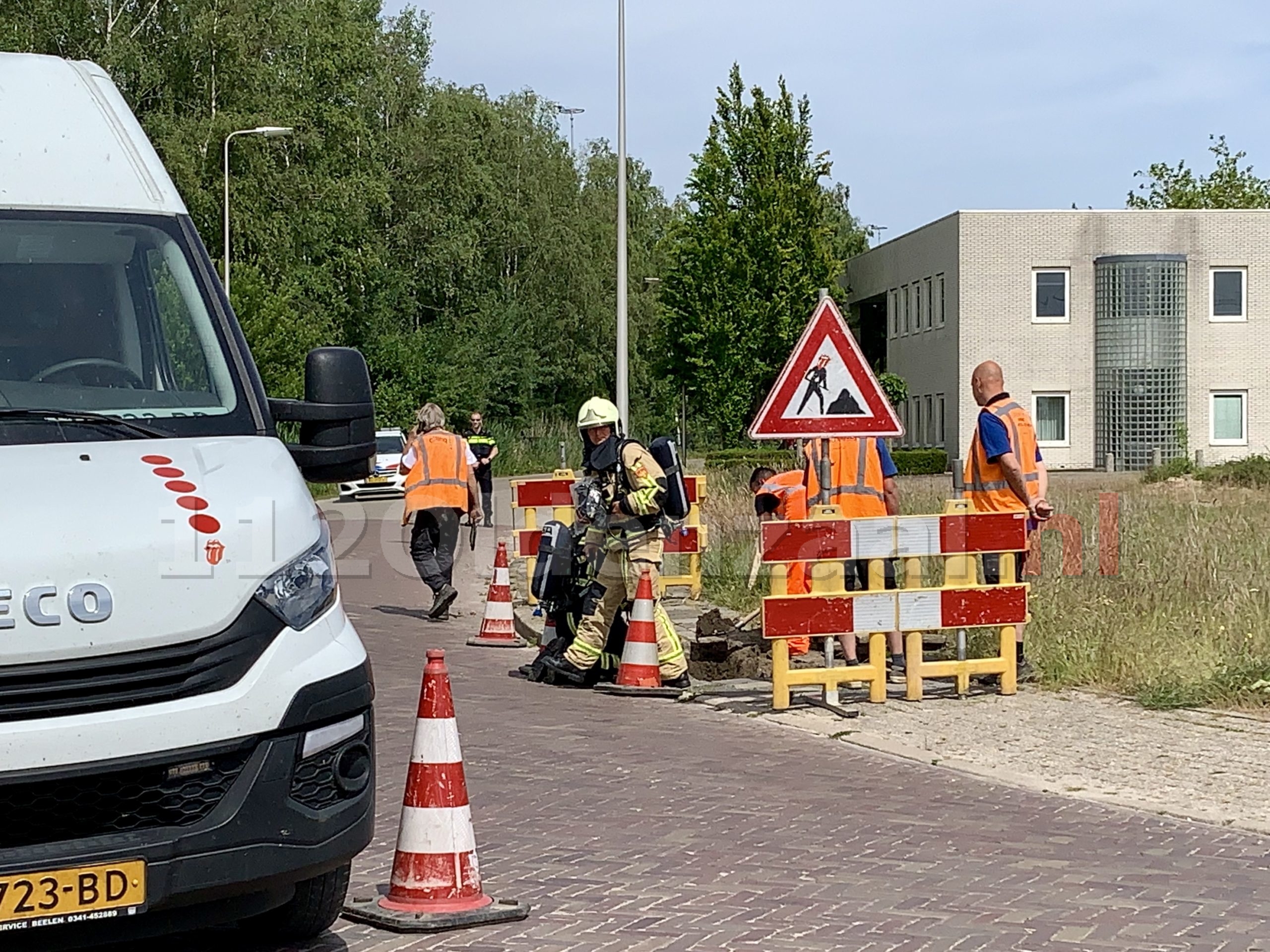 Gaslek bij graafwerkzaamheden in Oldenzaal