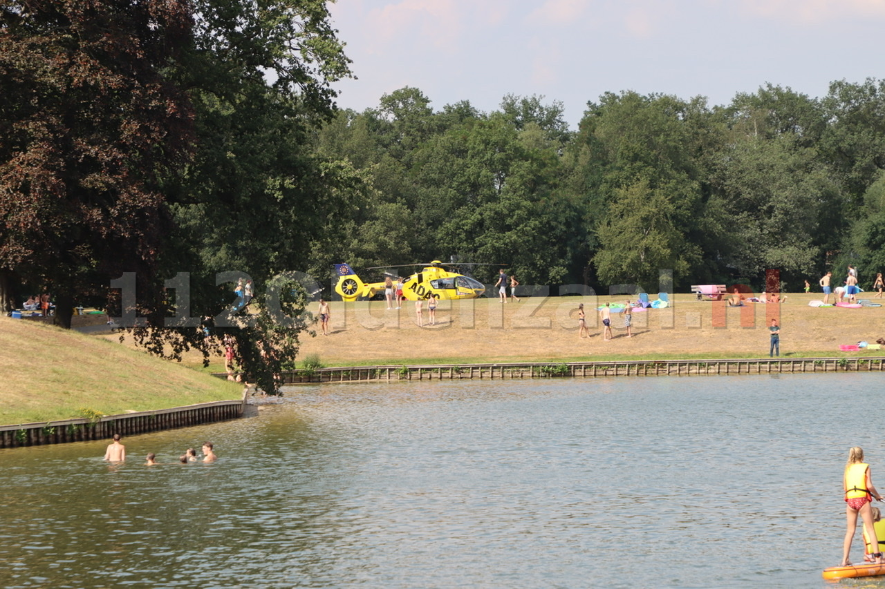 Traumahelikopter landt op het Hulsbeek