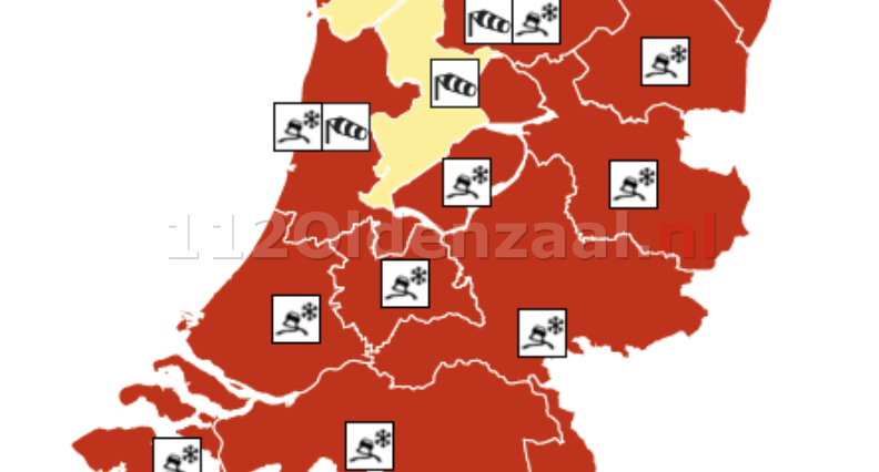 KNMI geeft code rood: “WEERALARM Zondag sneeuwjacht en snijdend koud”