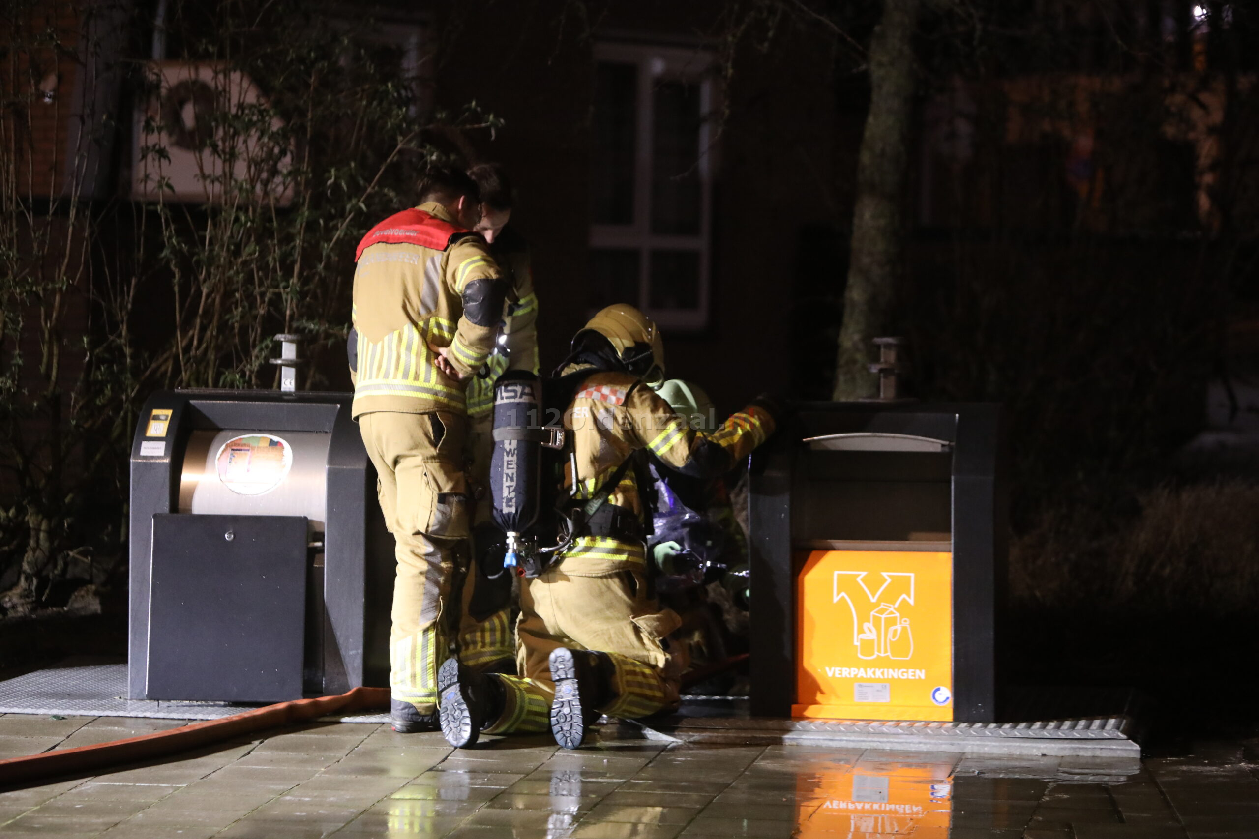 brandweer rukt uit voor containerbrand
